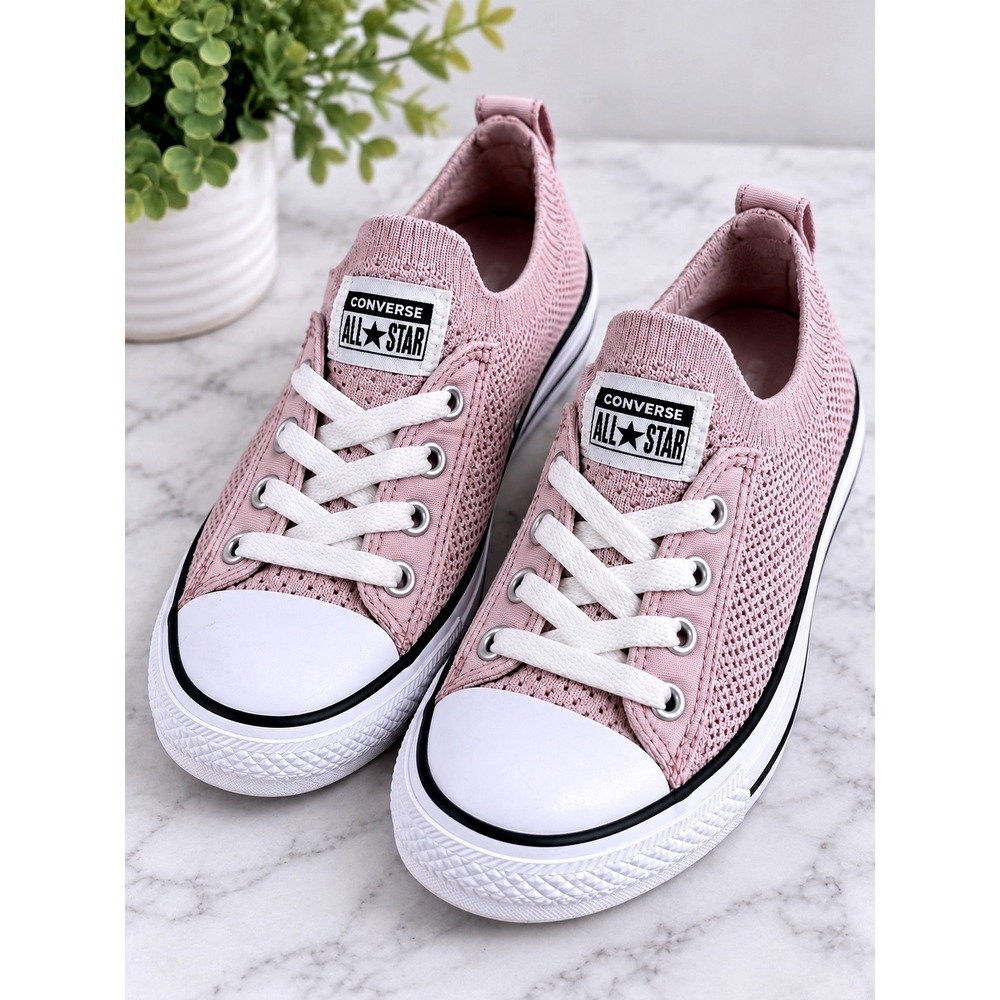 Converse Chuck Taylor All Star Shoreline Pink Knit Low Top Shoes A09072F Size 2Y